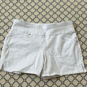 INC International Concepts High Waist White Shorts with silver accents , sz 2